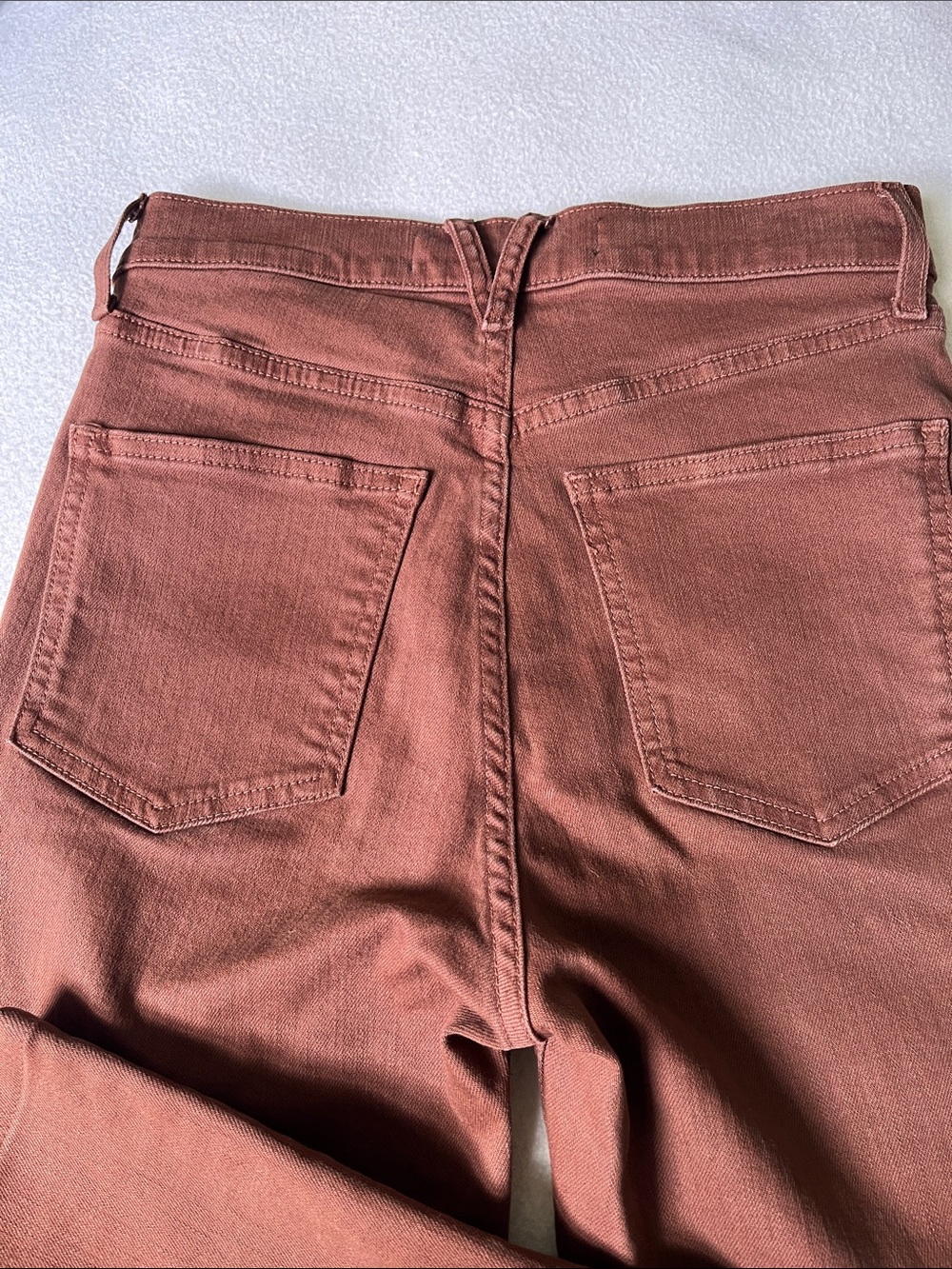 Veronica Beard Button-Fly Skinny highrise Jeans in Burnt Copper/brown - Picture 5 of 6